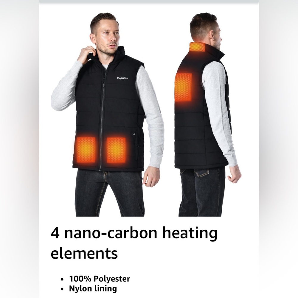 Heated Vest Men NEW Outdoor Lightweight Warm Heating Clothing with Battery Pack